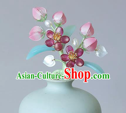 Chinese Traditional Hanfu Hair Accessories Hairpin Ancient Princess Peach Blossom Hair Stick