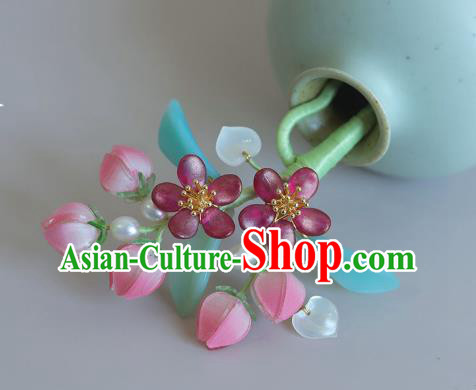 Chinese Traditional Hanfu Hair Accessories Hairpin Ancient Princess Peach Blossom Hair Stick