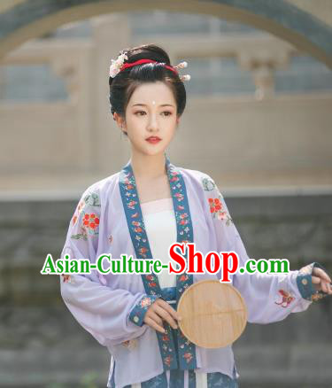 China Traditional Song Dynasty Noble Woman Historical Clothing Ancient Imperial Concubine Embroidered Costumes
