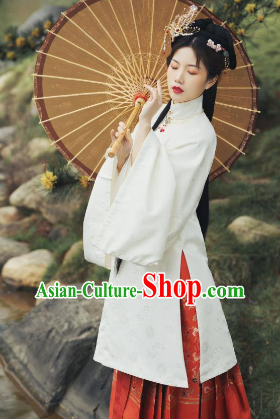 Traditional China Ming Dynasty Historical Clothing Ancient Patrician Mistress Costumes Complete Set