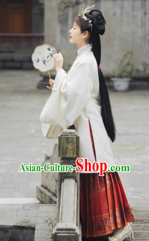 Traditional China Ming Dynasty Historical Clothing Ancient Patrician Mistress Costumes Complete Set