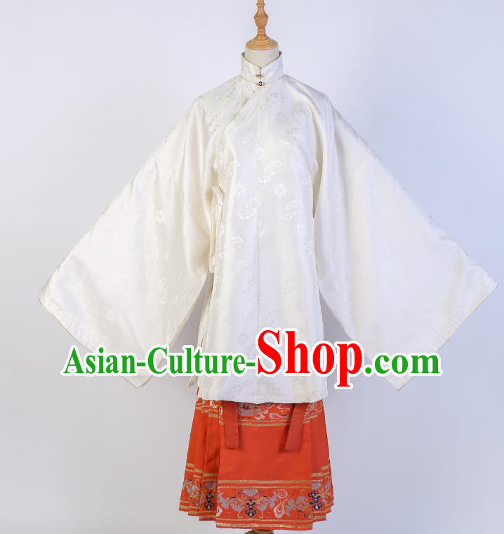 Traditional China Ming Dynasty Historical Clothing Ancient Patrician Mistress Costumes Complete Set