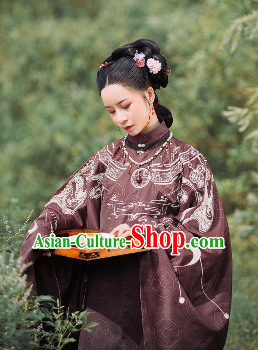 China Ancient Court Woman Hanfu Costumes Traditional Ming Dynasty Imperial Countess Historical Clothing