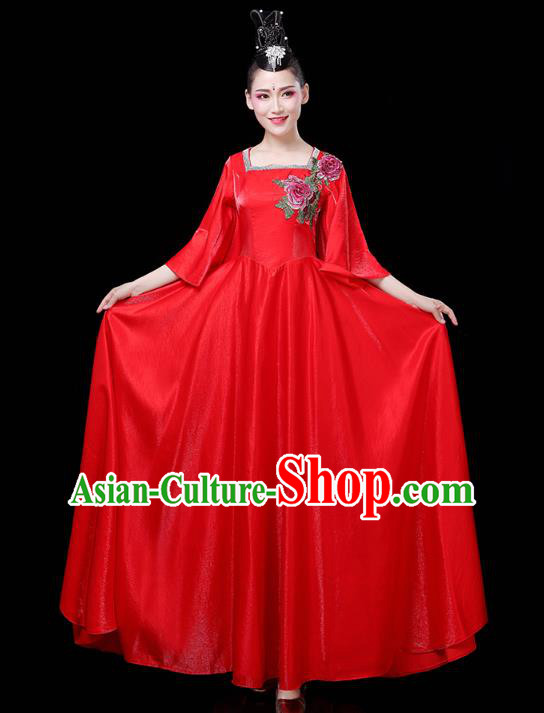 China Spring Festival Gala Opening Dance Modern Dance Clothing Woman Chorus Red Dress