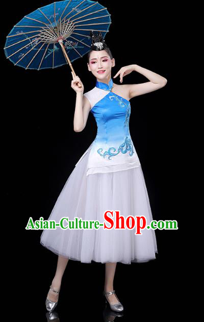 China Modern Dance Clothing Spring Festival Gala Opening Dance Dress Woman Chorus Costume