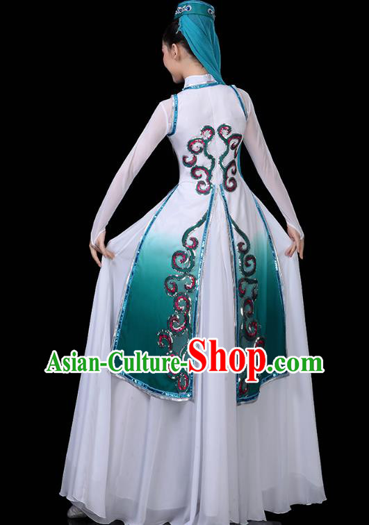 Chinese Ningxia Ethnic Woman Dress Traditional Hui Nationality Folk Dance Costume
