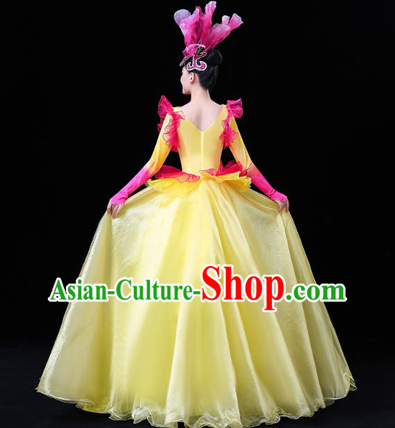 China Spring Festival Gala Opening Dance Yellow Dress Modern Dance Flower Dance Clothing