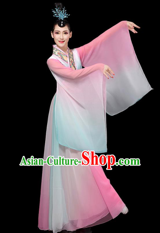 Chinese Umbrella Dance Clothing Classical Dance Wide Sleeve Dress Traditional Stage Performance Uniforms