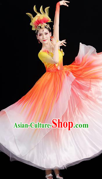 China Woman Modern Dance Clothing Spring Festival Gala Opening Dance Chorus Group Dress