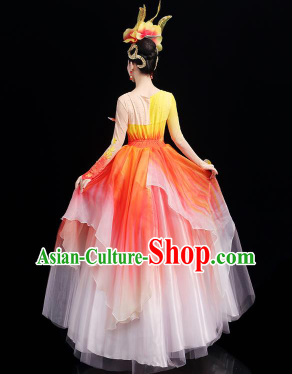China Woman Modern Dance Clothing Spring Festival Gala Opening Dance Chorus Group Dress