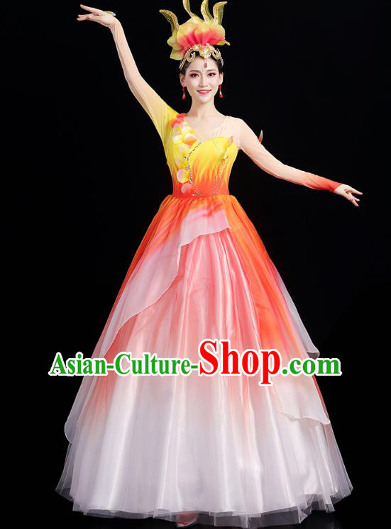 China Woman Modern Dance Clothing Spring Festival Gala Opening Dance Chorus Group Dress