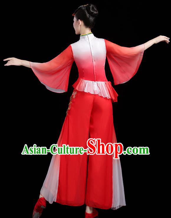 China Traditional Folk Dance Mandarin Sleeve Outfits Spring Festival Yangko Dance Performance Clothing