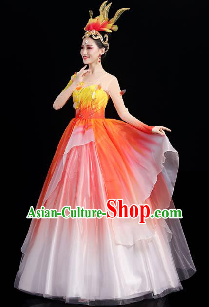 China Woman Modern Dance Clothing Spring Festival Gala Opening Dance Chorus Group Dress