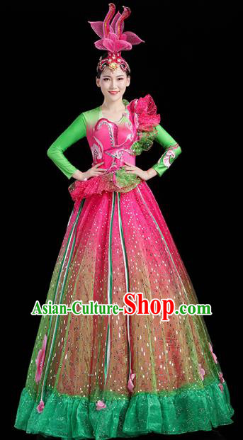 China Modern Dance Lotus Dance Clothing Spring Festival Gala Opening Dance Performance Dress