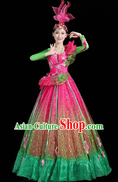 China Modern Dance Lotus Dance Clothing Spring Festival Gala Opening Dance Performance Dress