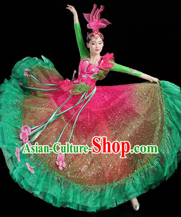 China Modern Dance Lotus Dance Clothing Spring Festival Gala Opening Dance Performance Dress