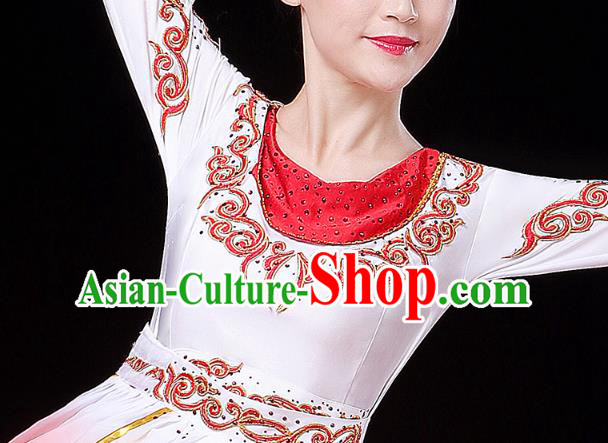 Chinese Traditional Uyghur Nationality Folk Dance Costume Xinjiang Ethnic Flower Dance Dress