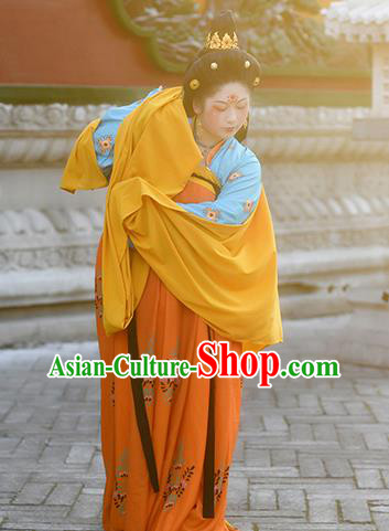 China Traditional Tang Dynasty Court Woman Clothing Ancient Palace Lady Hanfu Dress Costumes