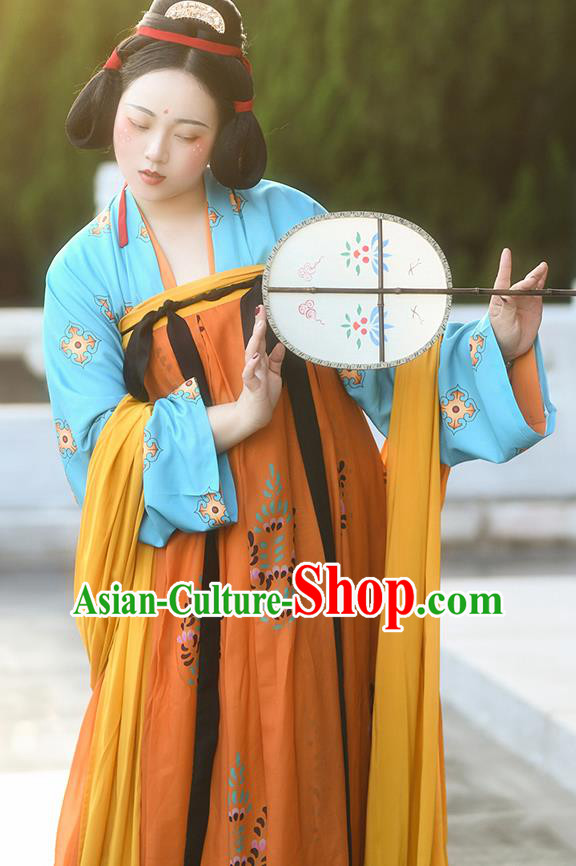 China Traditional Tang Dynasty Court Woman Clothing Ancient Palace Lady Hanfu Dress Costumes