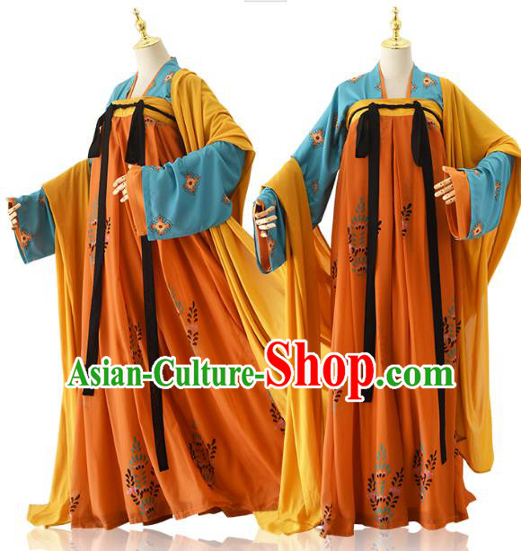 China Traditional Tang Dynasty Court Woman Clothing Ancient Palace Lady Hanfu Dress Costumes