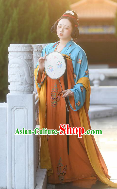 China Traditional Tang Dynasty Court Woman Clothing Ancient Palace Lady Hanfu Dress Costumes