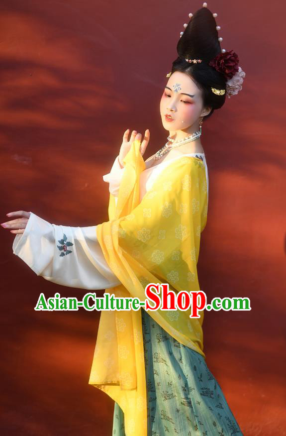 Traditional China Tang Dynasty Court Lady Historical Costumes Ancient Imperial Consort Hanfu Dress