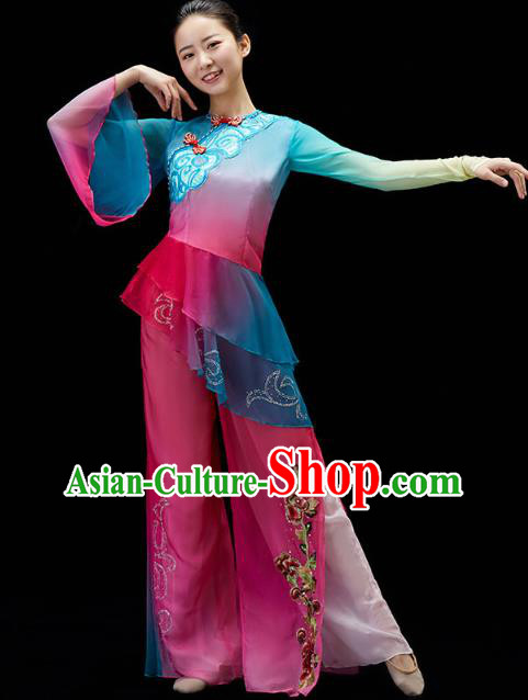 China Yangko Dance Clothing Traditional Folk Dance Umbrella Dance Performance Outfits
