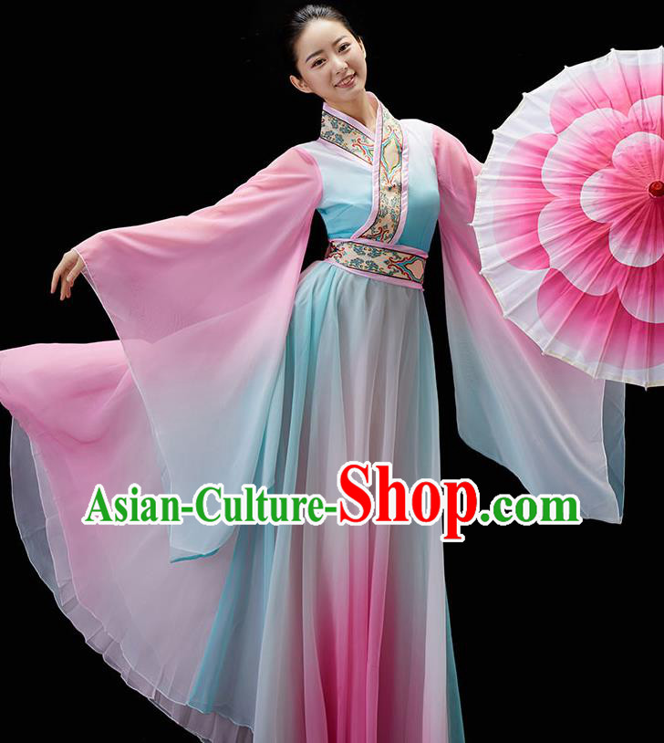 China Classical Dance Dress Traditional Umbrella Dance Garment Solo Dance Clothing