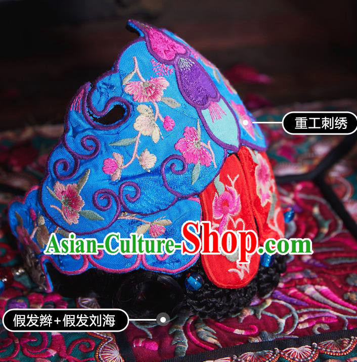 China Traditional Embroidered Hair Clasp National Folk Dance Headwear