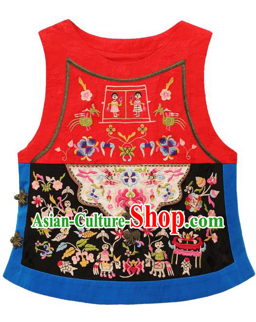 China Traditional Embroidered Waistcoat Clothing National Vest Tang Suit Upper Outer Garment