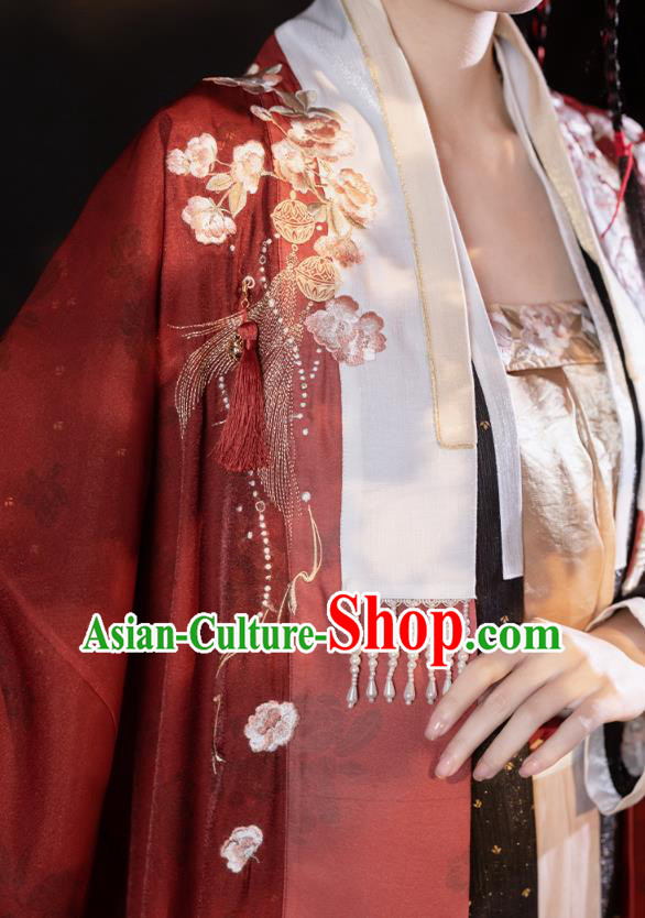 China Traditional Song Dynasty Young Beauty Historical Costumes Ancient Palace Princess Hanfu Dress