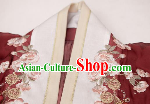China Traditional Song Dynasty Young Beauty Historical Costumes Ancient Palace Princess Hanfu Dress