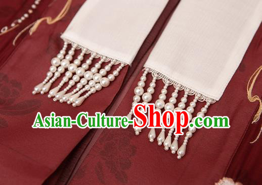 China Traditional Song Dynasty Young Beauty Historical Costumes Ancient Palace Princess Hanfu Dress