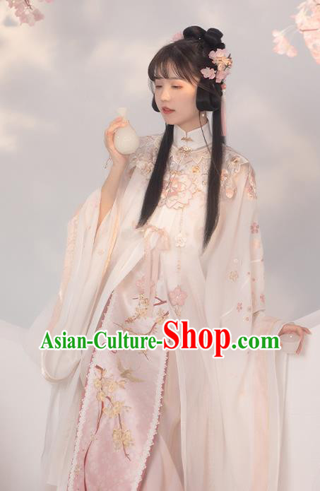 China Ancient Princess Embroidered Hanfu Dress Traditional Ming Dynasty Historical Costumes for Nobility Lady