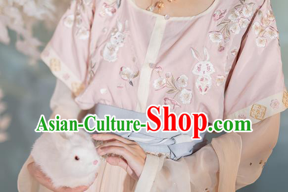 China Ancient Young Girl Hanfu Dress Traditional Tang Dynasty Village Lady Historical Clothing