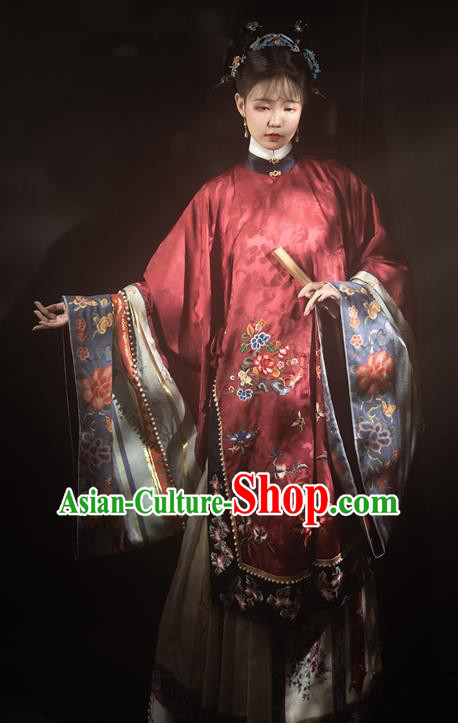 China Ancient Imperial Consort Hanfu Apparels Traditional Ming Dynasty Court Woman Historical Clothing Complete Set
