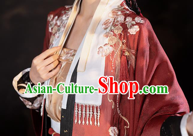 China Traditional Song Dynasty Young Beauty Historical Costumes Ancient Palace Princess Hanfu Dress