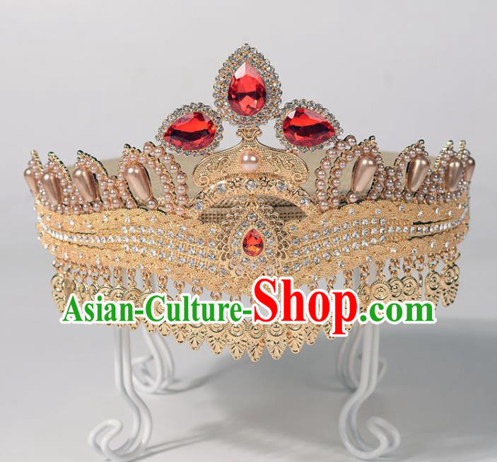 Indian Stage Performance Hair Accessories India Bollywood Court Queen Royal Crown