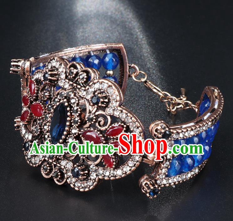 Asian Indian Folk Dance Performance Blue Bracelet India Belly Dance Wristlet Accessories