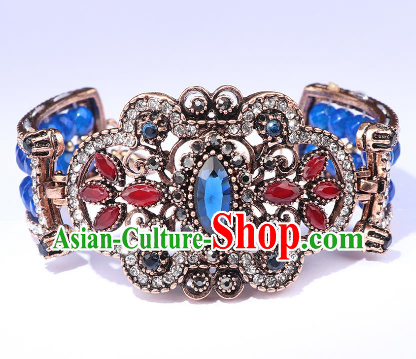 Asian Indian Folk Dance Performance Blue Bracelet India Belly Dance Wristlet Accessories