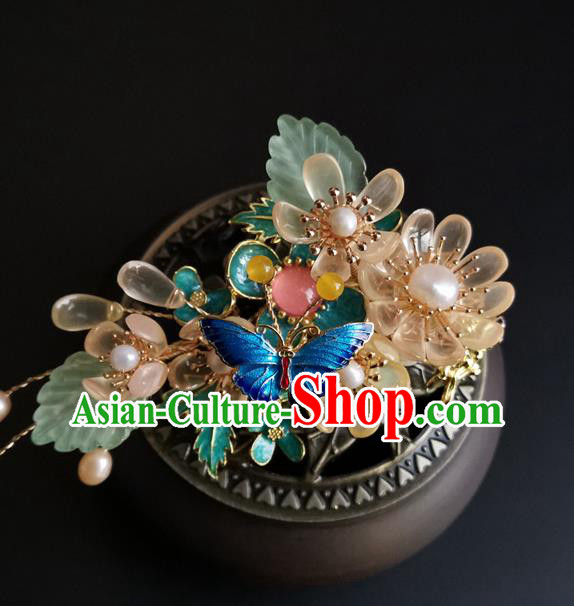 China Ancient Palace Lady Hairpin Traditional Ming Dynasty Chrysanthemum Hair Claws