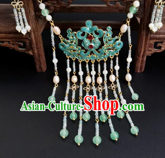 Chinese Ming Dynasty Noble Lady Necklace Ancient Princess Beads Tassel Necklet Accessories