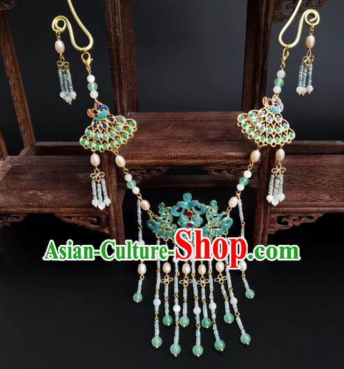 Chinese Ming Dynasty Noble Lady Necklace Ancient Princess Beads Tassel Necklet Accessories