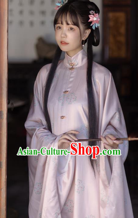 China Traditional Ming Dynasty Noble Lady Historical Clothing Ancient Young Beauty Hanfu Garment