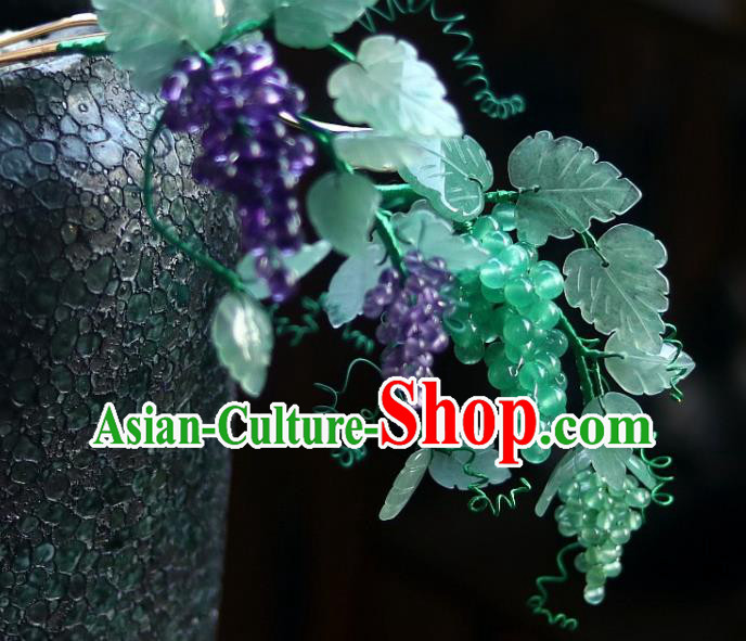 Chinese Ancient Princess Amethyst Grape Hairpin Traditional Song Dynasty Court Hair Stick