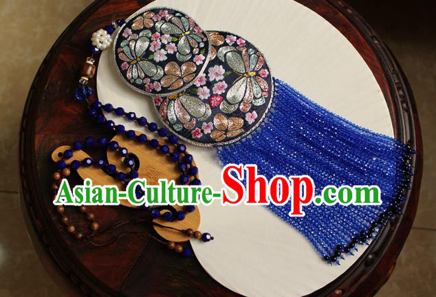 China Handmade Embroidered Black Gourd Sachet Necklet Accessories Traditional Cheongsam Necklace