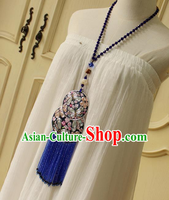 China Handmade Embroidered Black Gourd Sachet Necklet Accessories Traditional Cheongsam Necklace
