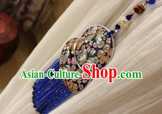 China Handmade Embroidered Black Gourd Sachet Necklet Accessories Traditional Cheongsam Necklace