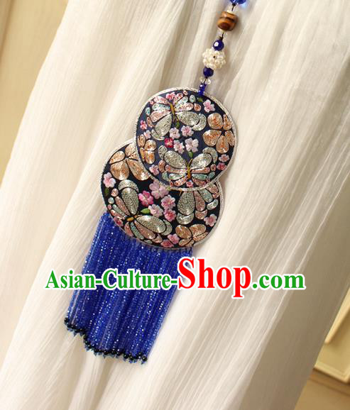 China Handmade Embroidered Black Gourd Sachet Necklet Accessories Traditional Cheongsam Necklace