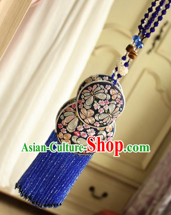 China Handmade Embroidered Black Gourd Sachet Necklet Accessories Traditional Cheongsam Necklace